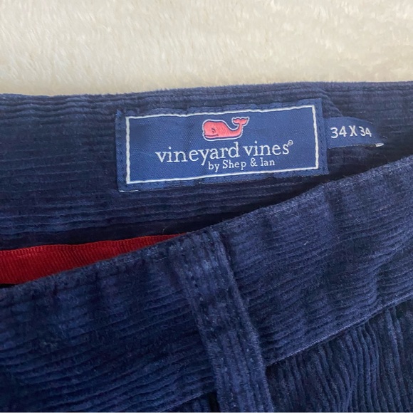 Vineyard Vines Corduroy Club Pants Men's 34x32 Blue 100% Cotton Straight Leg - Picture 3 of 8